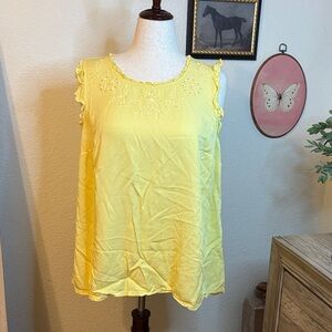 Lane Bryant Mixed Media Sleeveless Top